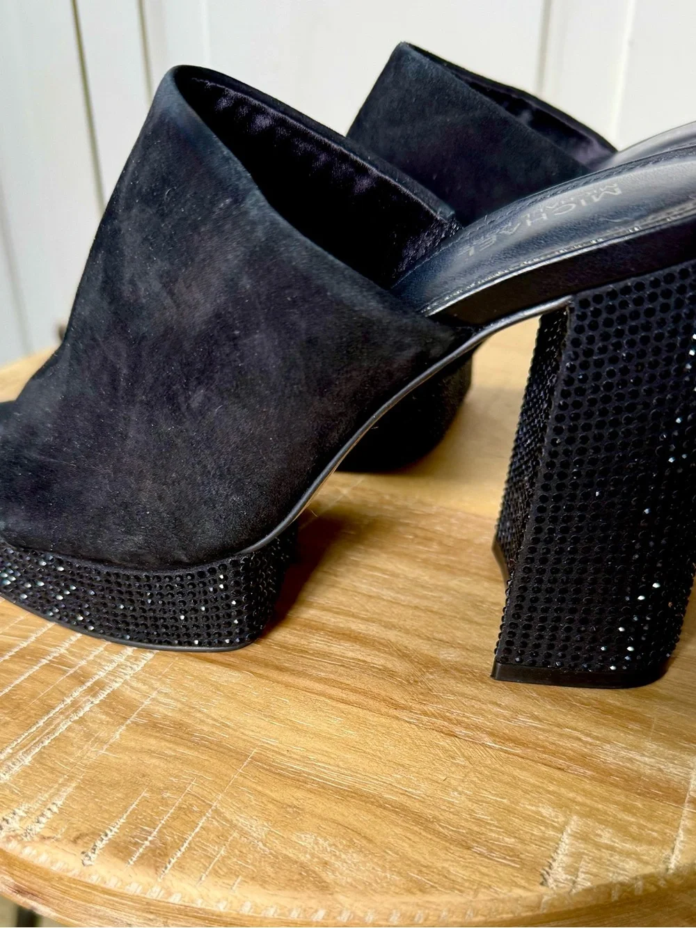 Brand New!! Michael Kors Suede Platform Heels w/ Crystal Embellishments - Size 6